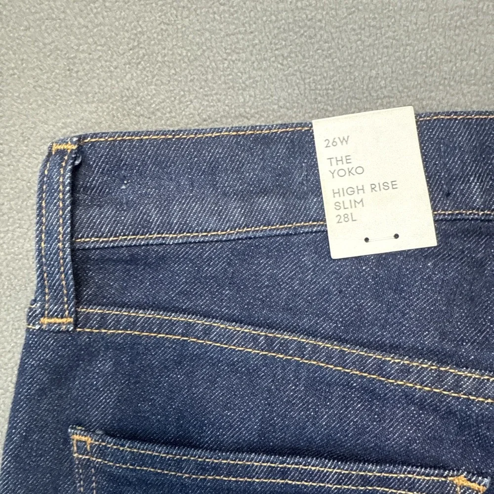 Aritzia Denim Forum Jeans Womens 26 Yoko High Rise Slim Dark Wash Button Fly NWT